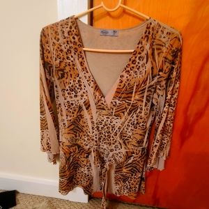 Leppard silk dress shirt